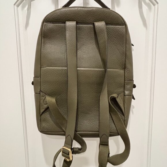 Henri Bendel West 57th Olive Green Leather Backpack, Discontinued Luxury RARE! - Picture 9 of 12